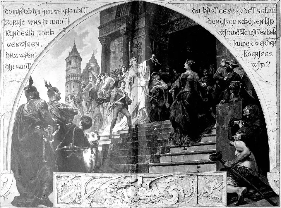 Die_Gartenlaube_(1891)_b_004.jpg Der Streit zwischen Krimhild und Brunhild vor dem Münster in Worms