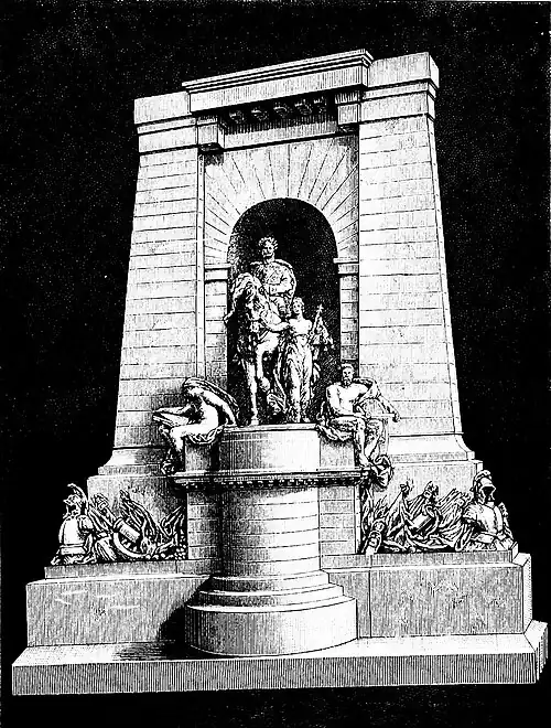 Die Gartenlaube (1892) b 137.jpg Hundriesers zweiter Entwurf zum Reiterstandbild Kaiser Wilhelms auf dem Kyffhäuser