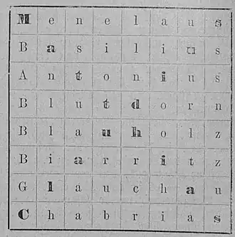 Die Gartenlaube (1892) b 420 4.jpg Auflösung des Quadraträthsels auf Seite 388.