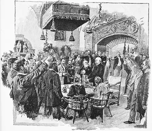 Die Gartenlaube (1892) b 489.jpg Der Besuch des Fürsten Bismarck in der „Allotria“ zu München