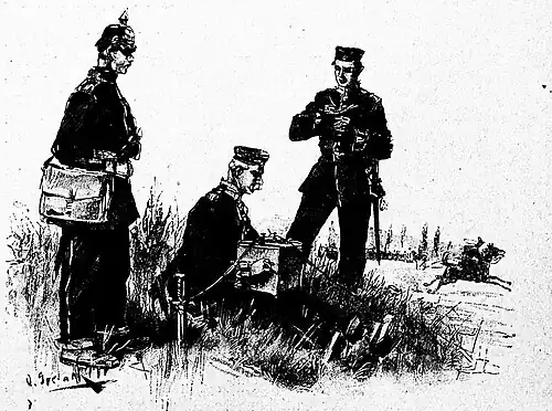 Die Gartenlaube (1892) b 765 2.jpg Telegraph in der Vorpostenlinie