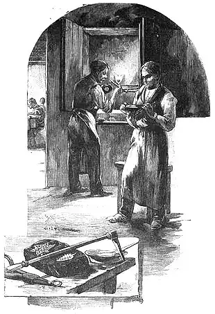 Die Gartenlaube (1893) b 109_1.jpg Das Verlöthen der Kasteln und Stiftchen