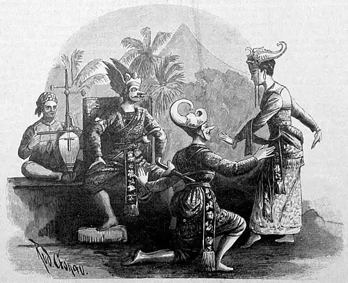 Die Gartenlaube (1893) b 748.jpg Theatralische Darstellung im javqanischen Dorfe