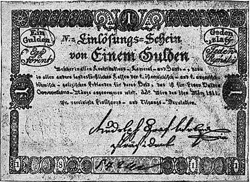 Die Gartenlaube (1894) b 349_1.jpg Oesterreichischer Einlösungsschein vom Jahre 1811