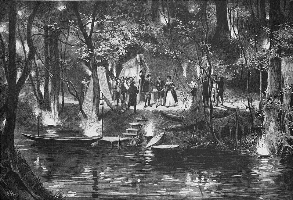 Die Gartenlaube (1894) b 401.jpg Die Aufführung von Goethes „Fischerin“ im PArk zu Tiefurt am 18. Mai 1894 (S)