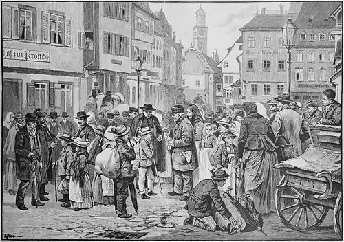 Die Gartenlaube (1895)_b_281.jpg Das Vermieten der Tiroler „Schwabenkinder“ in Ravensburg(S)