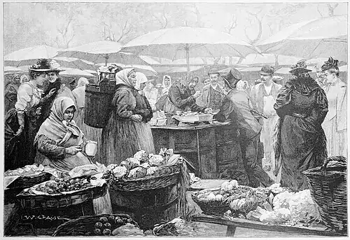 Die Gartenlaube (1895)_b_353.jpg Unter den „Standeln“ auf dem Naschmarkt in Wien (S)