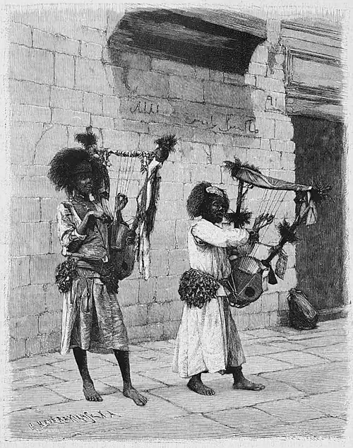File:Die Gartenlaube (1896) b 0068.jpg Bettelsänger in Kairo Nach einer Originalzeichnung von M. Rabes