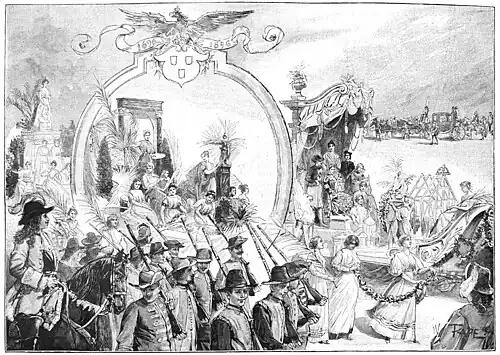 File:Die Gartenlaube (1896) b 0448.jpg Aus dem Jubiläumsfestzug der Berliner Kunstakademiker Nach einer Originalzeichnung von W. Pape