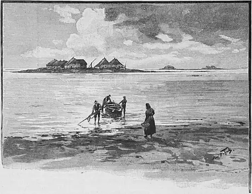 File:Die Gartenlaube (1896) b 0697_1.jpg Hallig bei geringer Ueberschwemmung Hans Bohrdt