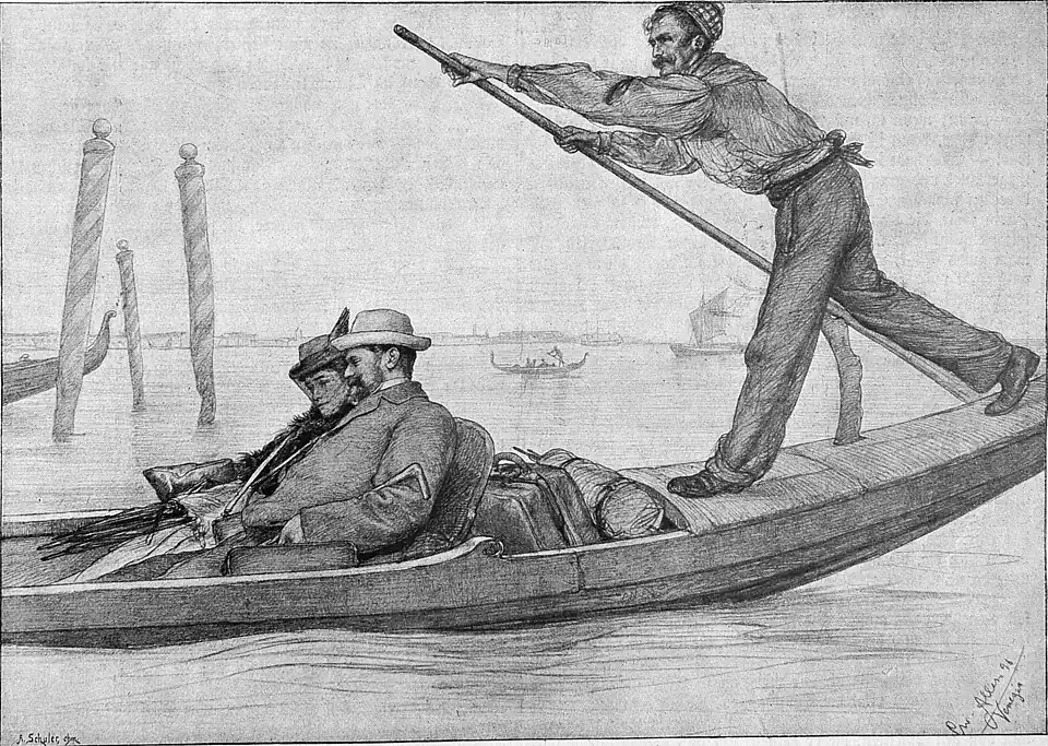 File:Die Gartenlaube (1896) b 0805.jpg Gondelfahrt in Venedig vom Bahnhof zum Hotel Aus dem Prachtwerk „Hochzeitsreise nach Italien“ von C. W. Allers (Verlag der Union Deutsche Verlagsgesellschaft in Stuttgart.)