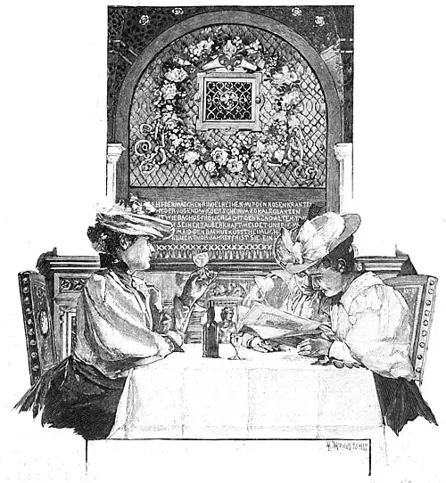 File:Die Gartenlaube (1896) b 0857.jpg Die Bacchusecke im „Rosenkranz“ des Hamburger Ratskellers Nach einer Originalzeichnung von H. Haase