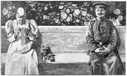 Die Gartenlaube (1897) b 037.jpg Rekognoscierung. Nach einer Originalzeichnung von H.Haase