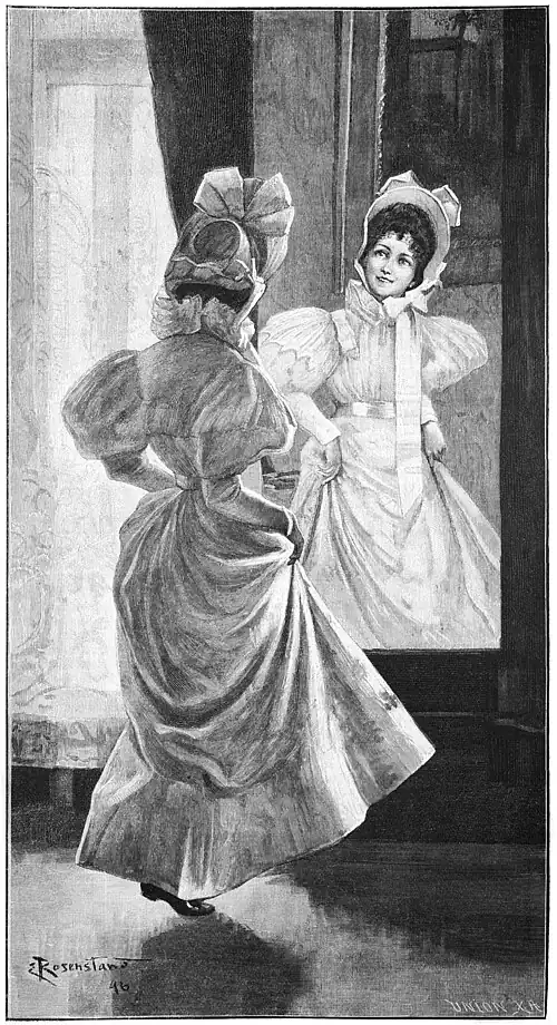 Die Gartenlaube (1897) b 129.jpg Vor dem Kostümfest. Nach einer Originalzeichnung von E. Rosenstand
