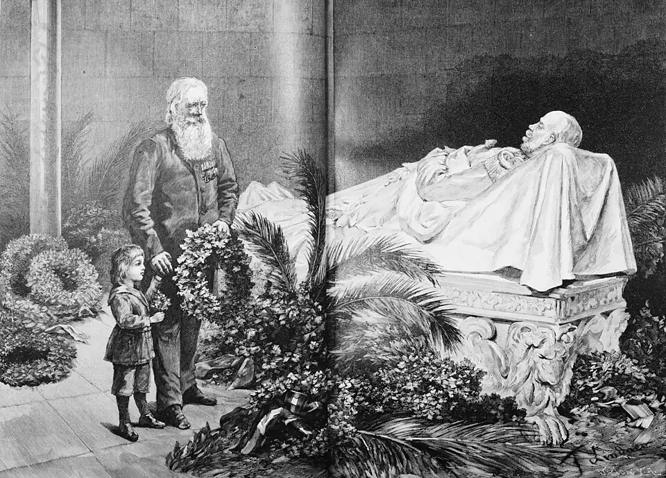 Die Gartenlaube (1897) b 168.jpg An der Gruft des Kriegsherrn (D)
