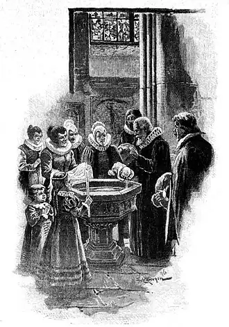 Die Gartenlaube (1897) b 235_1.jpg Bei der Taufe in der Kirche