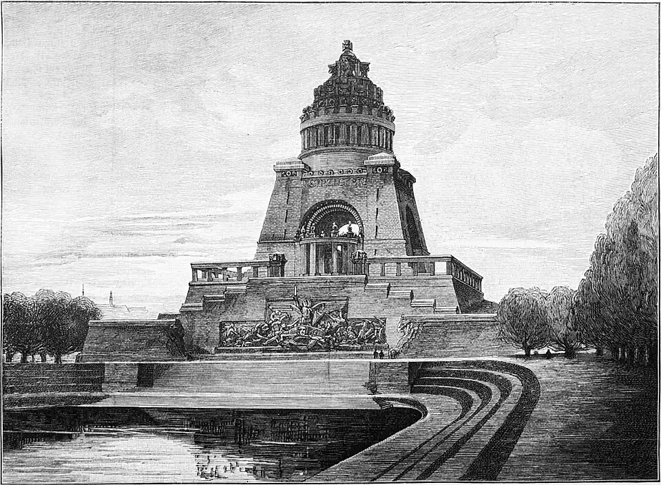 Die Gartenlaube (1897) b 501.jpg Entwurf für ein Nationaldenkmal der Völkerschlacht bei Leipzig