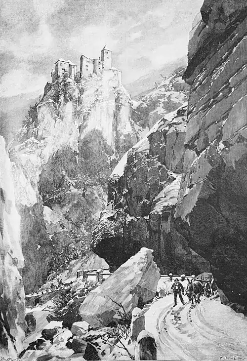 Die Gartenlaube (1897) b 561.jpg Die Eggenthaler Straße mit Burg Karneid (S)