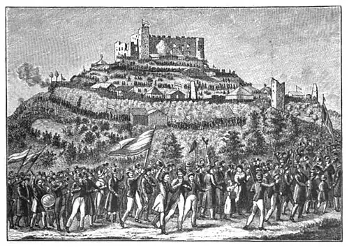 File:Die Gartenlaube (1898) b 0013_3.jpg Der Zug auf das Hambacher Schloß Nach einem gleichzeiten Bilde