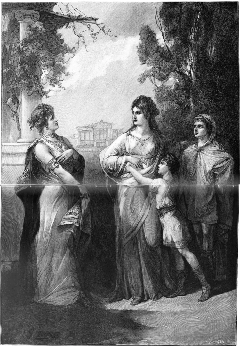 File:Die Gartenlaube (1898) b 0036_e.jpg (D) Cornelia. Die Mutter der Gracchen Nach einer Originalzeichnung von G. Biermann