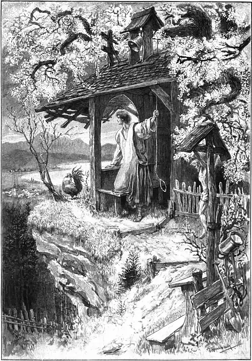 File:Die Gartenlaube (1898) b 0169.jpg (S) Osterläuten Nach einer Originalzeichnung von Frank Kirchbach