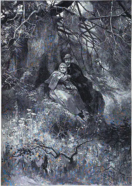 File:Die Gartenlaube (1898) b 0393.jpg Zuflucht im Walde Nach einer Originalzeichnung von R. Mahn