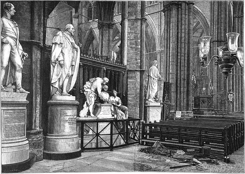 File:Die Gartenlaube (1898) b 0413.jpg (S) In der„Staatsmännerecke“ der Westtminsterabtei zu London Nach einer Photographie von G. B. Bolas & Co. in London