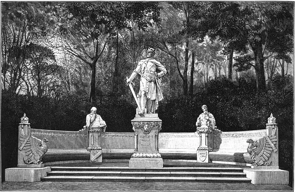 File:Die Gartenlaube (1898) b 0707.jpg Standbild des Markgrafen Albrecht II in der Siegesalee zu Berlin Nach einer photographischen Aufnahme von W. Titzenhalter in Berlin