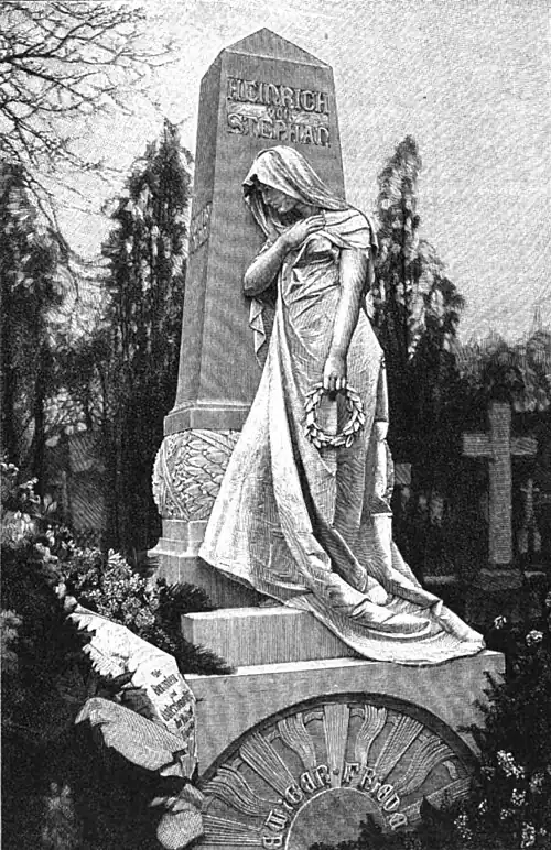File:Die Gartenlaube (1899) b 0387.jpg Das Grabmal Heinrich von Stephans Nach einer Aufnahme von Ottomar Anschütz G. m. b. H. in Berlin