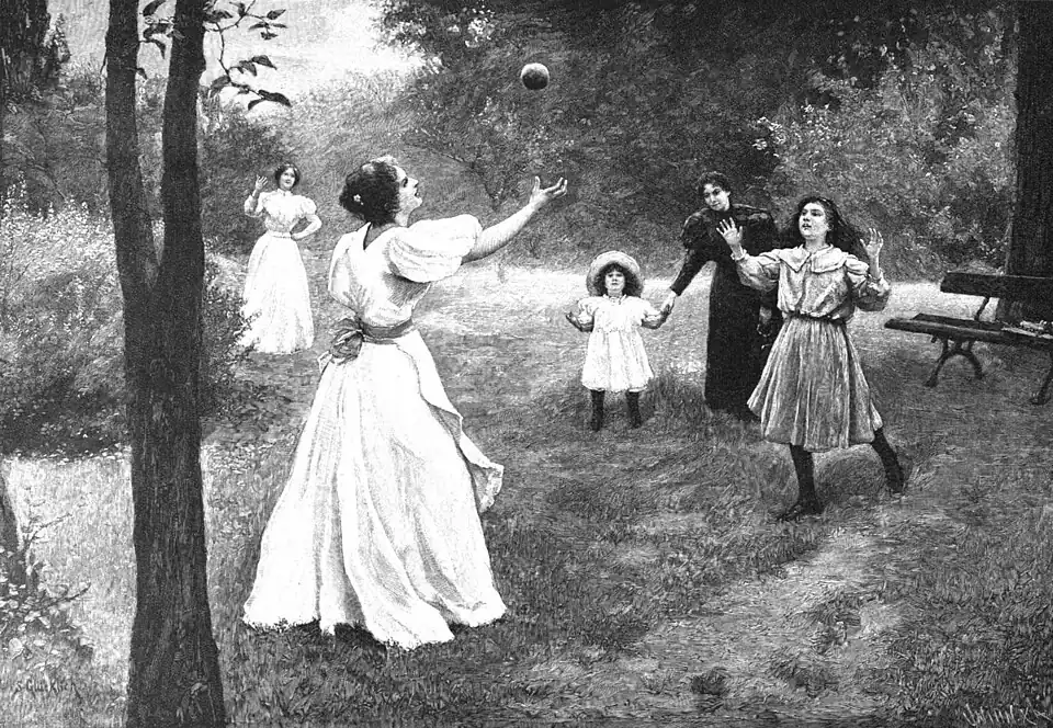 File:Die Gartenlaube (1899) b 0397.jpg (S) Ballspiel Nach dem Gemälde von S. Glücklich