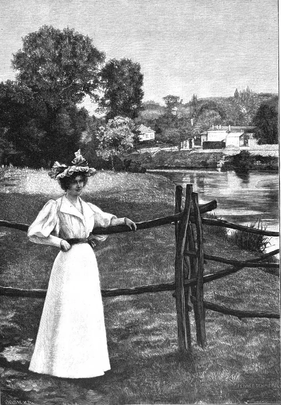 File:Die Gartenlaube (1899) b 0605.jpg (S) Sommerabend Nach dem Gemälde von Fenner-Behmer