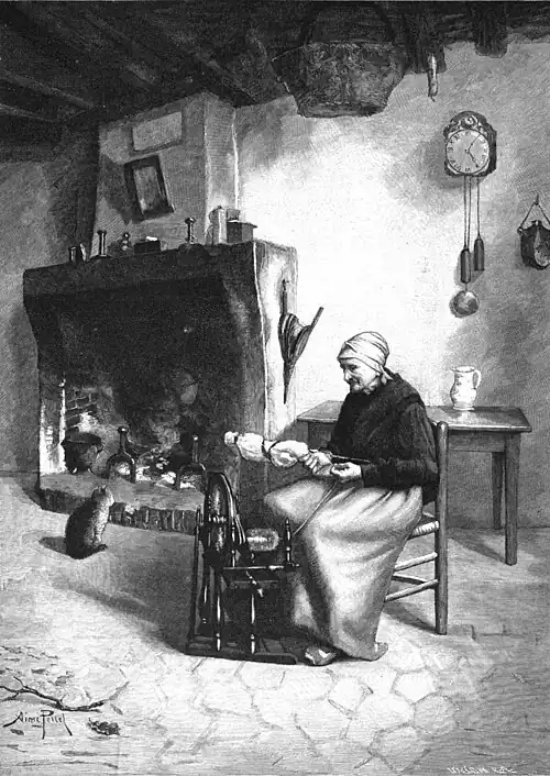 File:Die Gartenlaube (1899) b 0845.jpg Die Spinnerin Nach dem Gemälde von A. Perret
