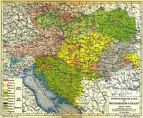 Ethnographische Karte von Österreich-Ungarn