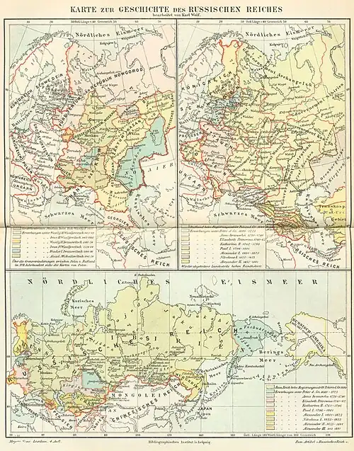 Karte zur Geschichte des Russischen Reiches