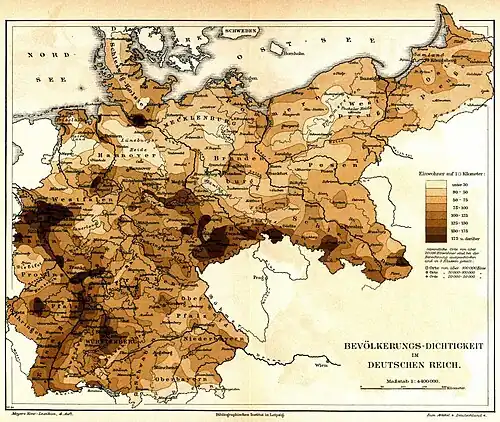 Bevölkerungs-Dichtigkeit im Deutschen Reich