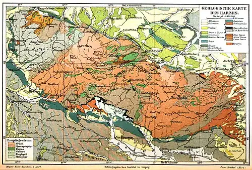 Geologische Karte vom Harz