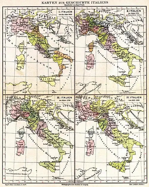 Karten zur Geschichte Italiens