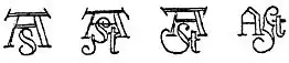 Monogramme von Alexander Straehuber aus Wurzbach, Band 39, S. 213.