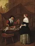 Quiringh Gerritsz. van Brekelenkam: Fischhändlerin und Kundin, um 1665