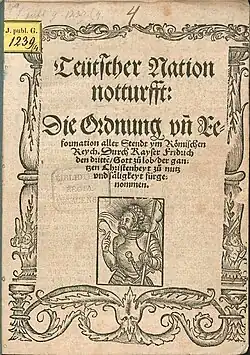 Deutscher Nation Notdurft - unechte Reformation Kaiser Friedrichs III.