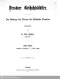 Dresdner Geschichtsblätter Erster Band (1892 bis 1896)