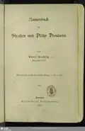 Namenbuch der Straßen und Plätze Dresdens, Heft 17-18, 1905