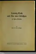 Ludwig Tieck und Ida von Lüttichau in ihren Briefen, Heft 32, 1937