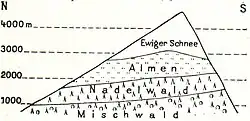 Höhengürtel der Alpen.