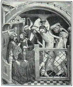 10. Meister Francke: Die Geißelung Christi (1424; Hamburg, Kunsthalle).