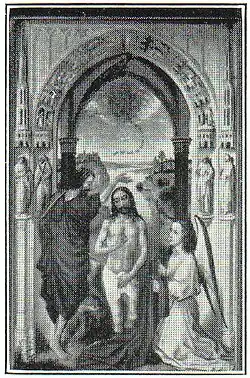 11. Roger van der Weyden: Taufe Christi (Johannesaltar, um 1430; Berlin).