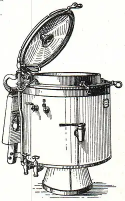 10. Dampfkochkessel für Großbetriebe.