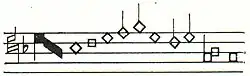 1 b. Weißschwarze Mensuralnote (15.–17. Jh.; dasselbe Stück).