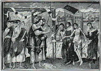 5. Wandgemälde in der Georgskirche auf der Insel Reichenau (um 1000).