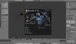 Startbildschirm der Blenderversion 2.78